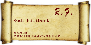 Redl Filibert névjegykártya